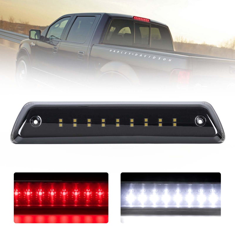FIERYRED Third Brake Light/Reverse Light Smoked Compatible with 2009-2014 Ford F150 Light,Rear Cab Light,3rd lights Power Saving IP67 Waterproof - Image 1